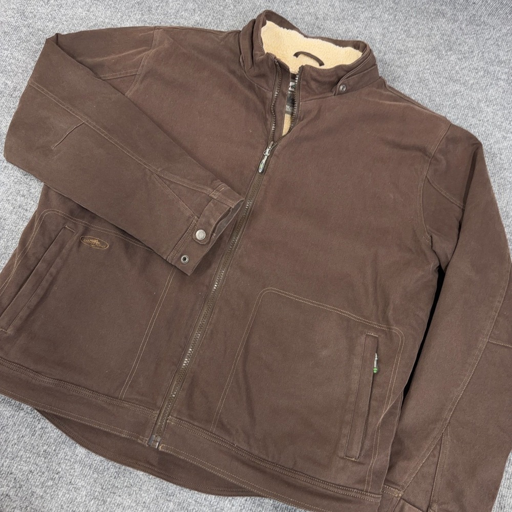 Arborwear Jacket Mens 3XL Brown Lined Cotton Stretch Cedar Flex Outdoor Full Zip